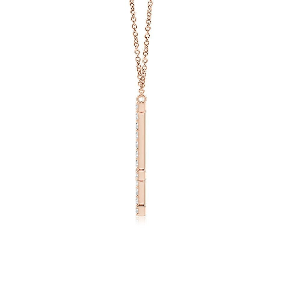 Pavé letter E lab grown diamond initial pendant in rose gold