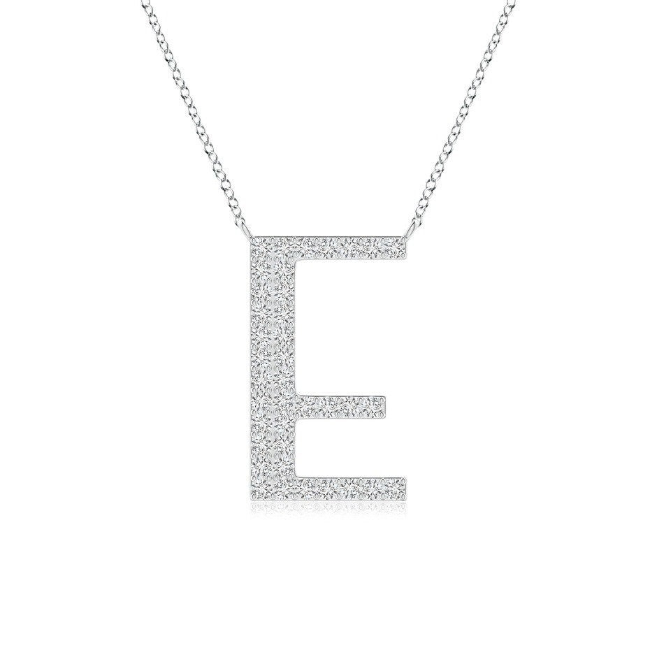 Modern Moissanite Capital "E" Initial Pendant White Gold