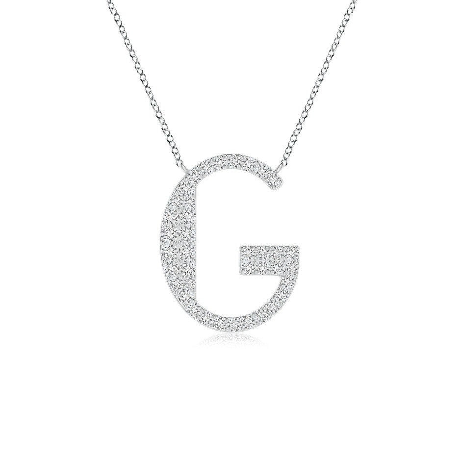 Modern Moissanite Capital "G" Initial Pendant White Gold