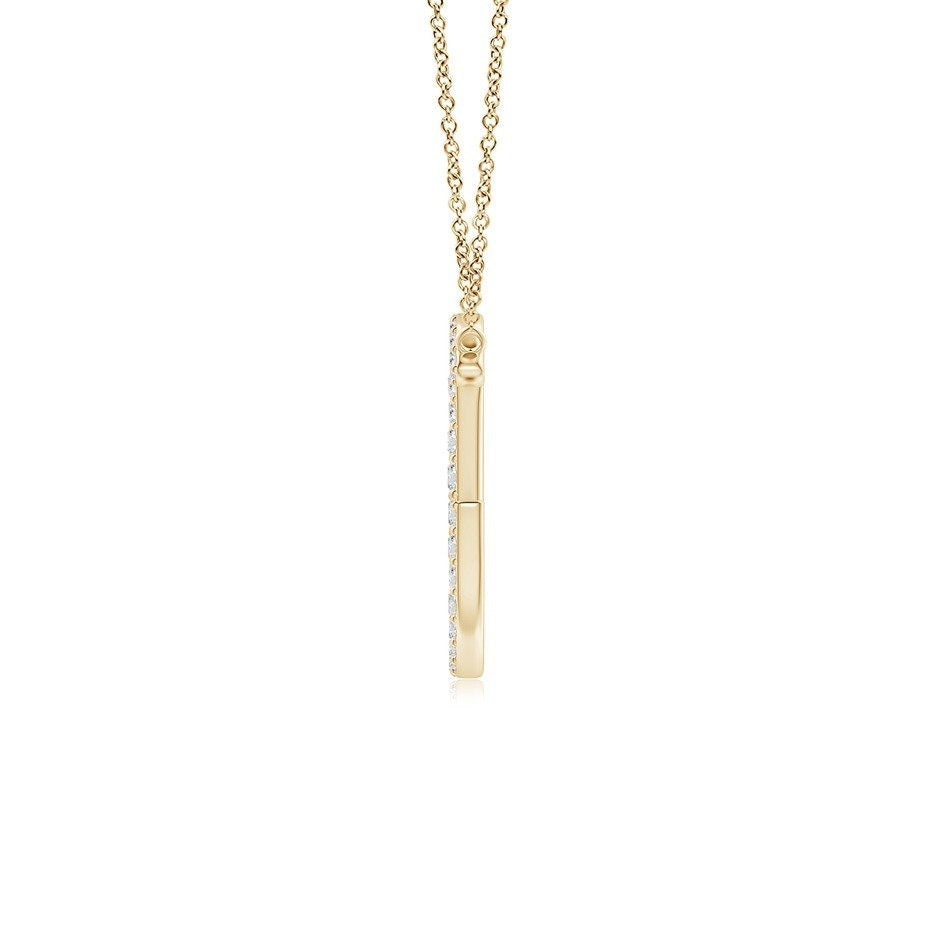 Pavé letter G lab grown diamond initial pendant in yellow gold