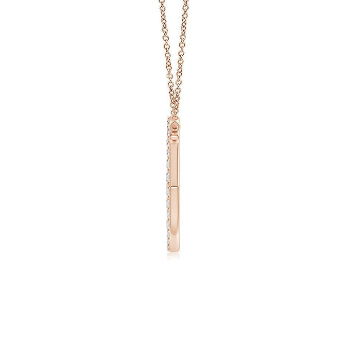 Pavé letter G lab grown diamond initial pendant in rose gold