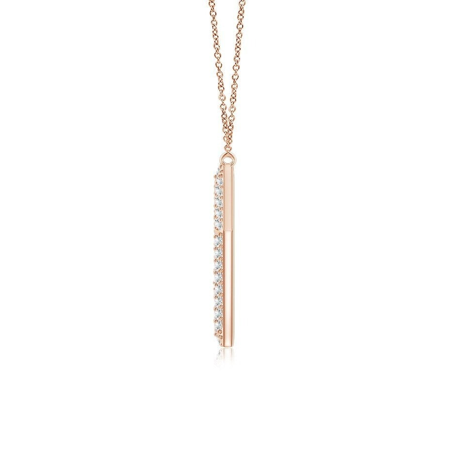 Double Row letter K lab grown diamond initial pendant in rose gold