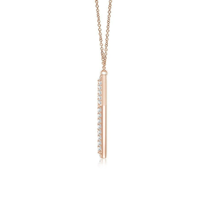 Double Row letter K lab grown diamond initial pendant in rose gold