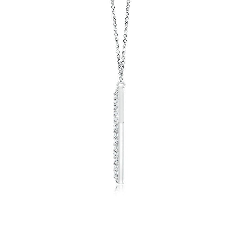Double Row letter K lab grown diamond initial pendant in silver