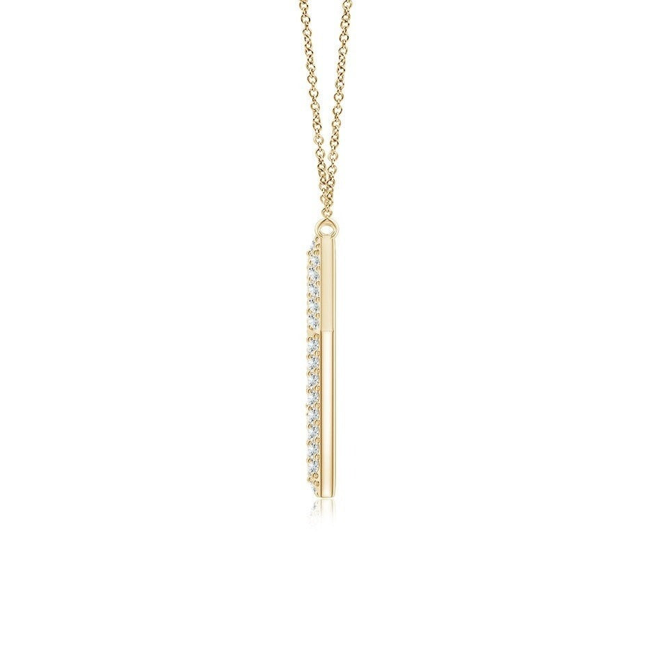 Double Row letter K lab grown diamond initial pendant in yellow gold