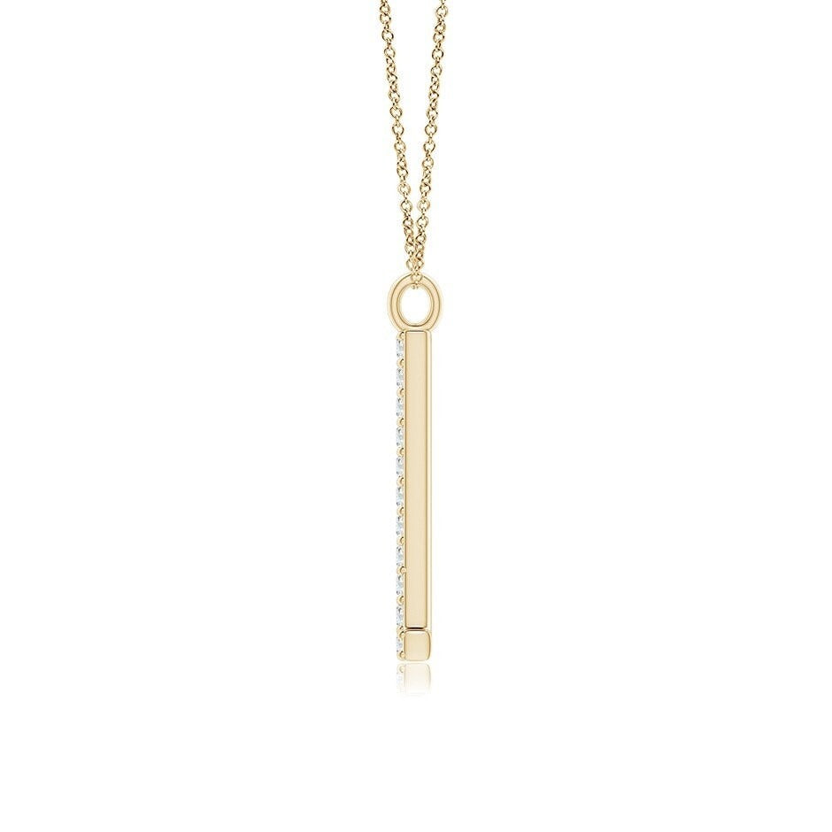Pavé letter L lab grown diamond initial pendant in yellow gold