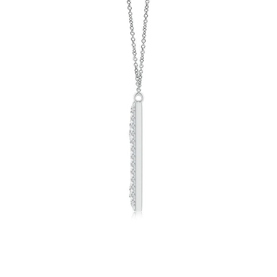 Double Row letter M lab grown diamond initial pendant in white gold