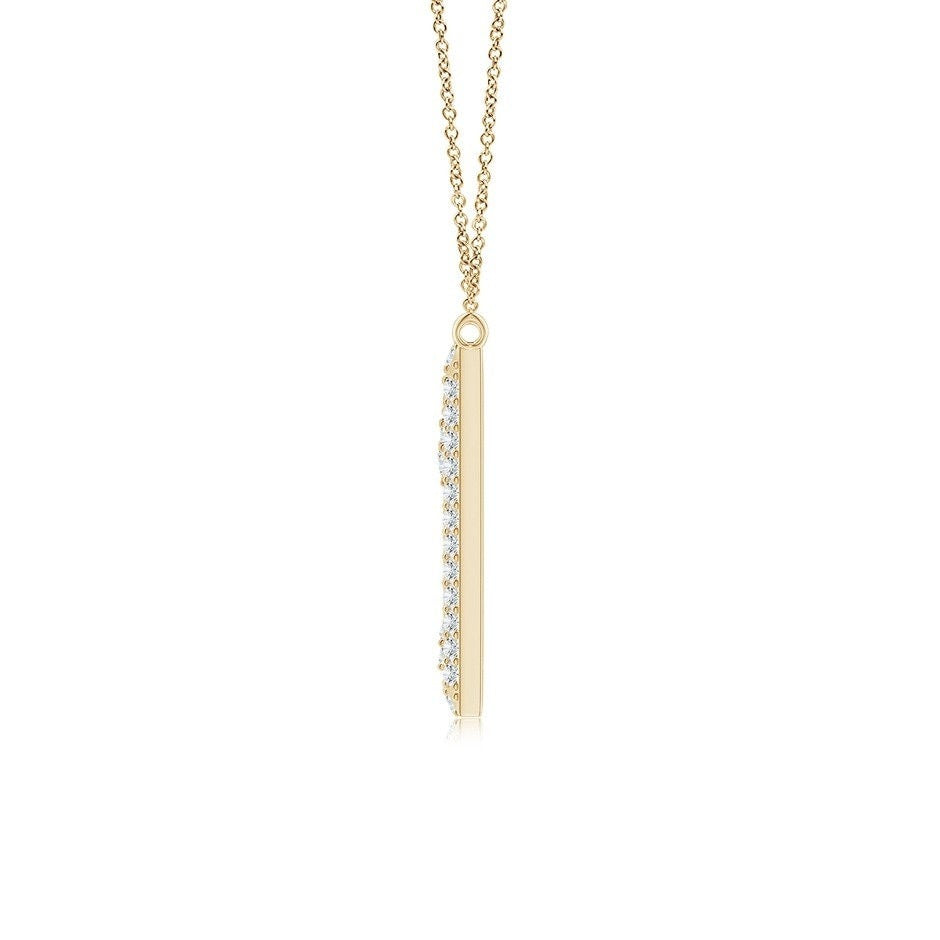 Double Row letter M lab grown diamond initial pendant in yellow gold