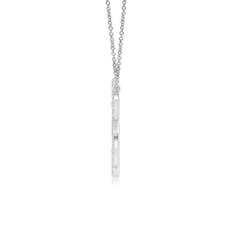 Modern Moissanite Capital "S" Initial Pendant White Gold