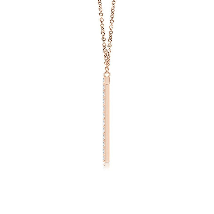 Modern Moissanite Capital "T" Initial Pendant Rose Gold