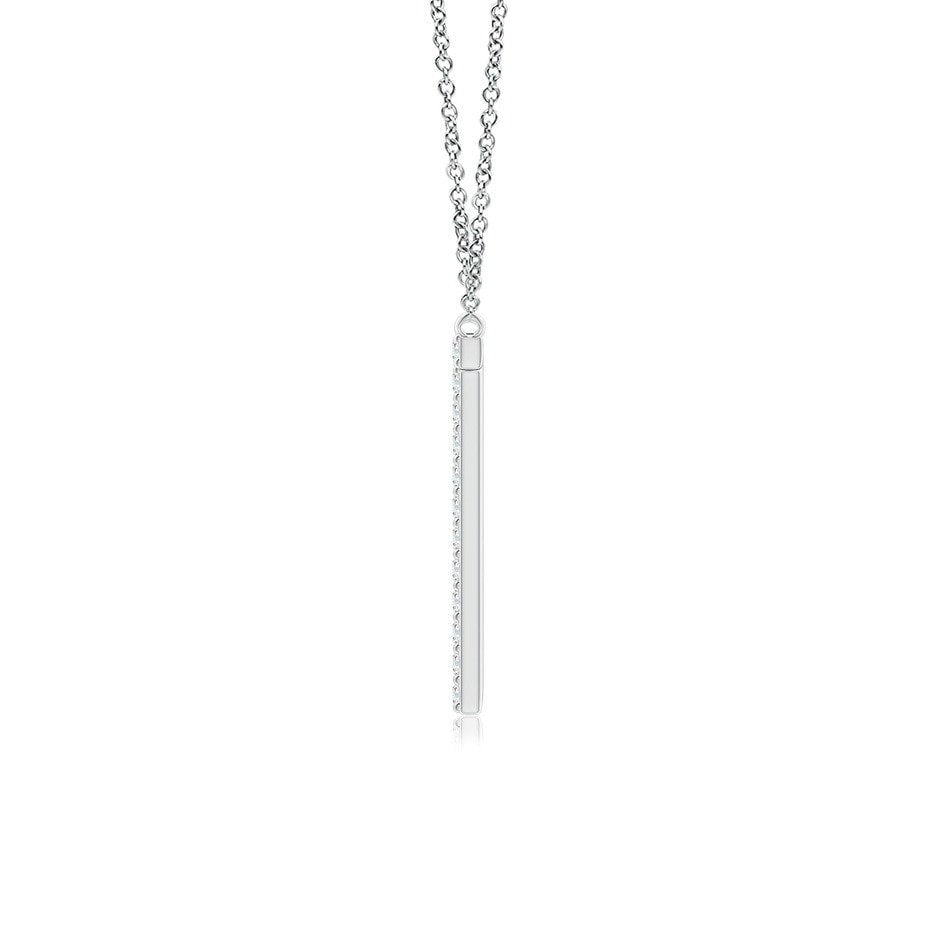 Pavé letter T lab grown diamond initial pendant in white gold