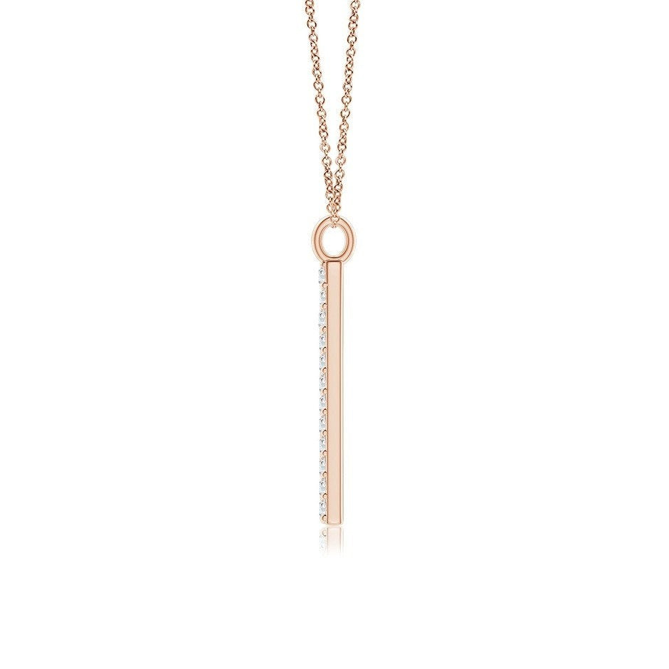Pavé letter A lab grown diamond initial pendant in rose gold