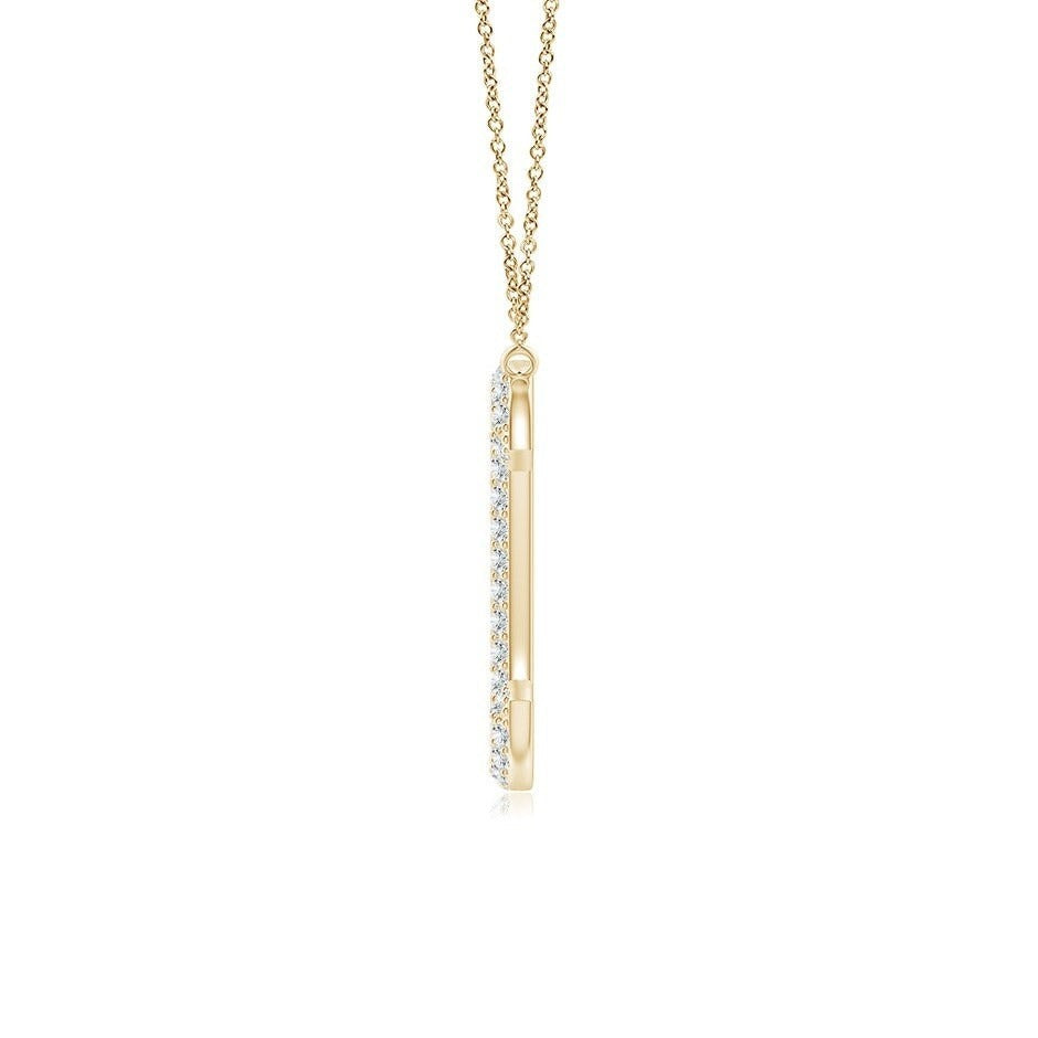 Double Row letter C lab grown diamond initial pendant in yellow gold