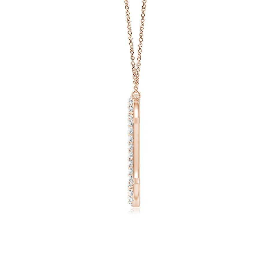 Double Row letter C lab grown diamond initial pendant in rose gold