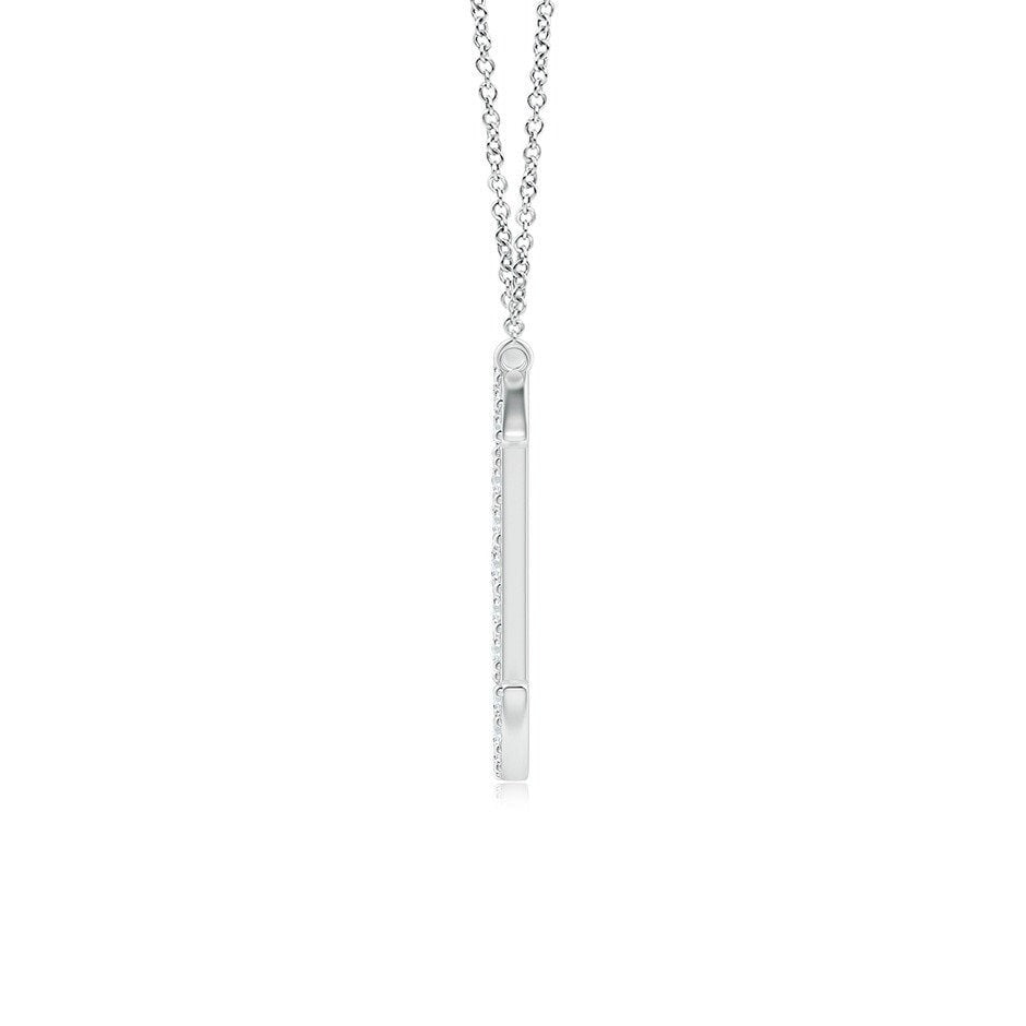 Pavé letter C lab grown diamond initial pendant in white gold
