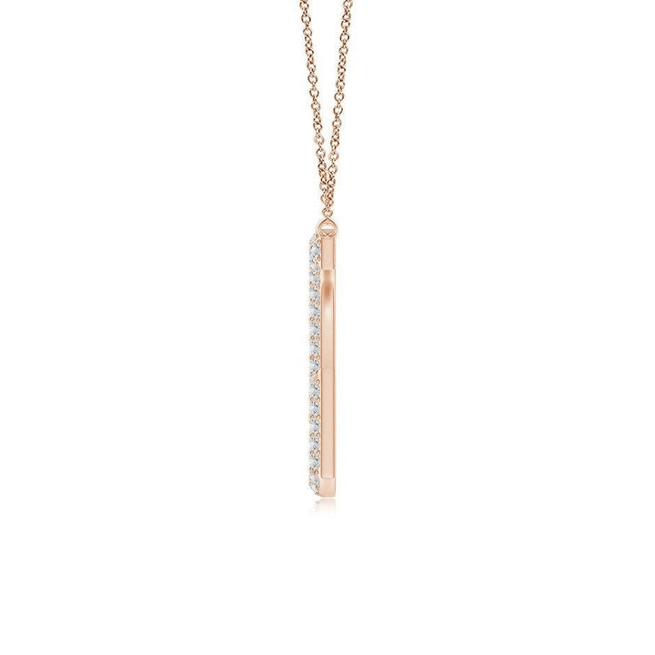 Double Row letter G lab grown diamond initial pendant in rose gold
