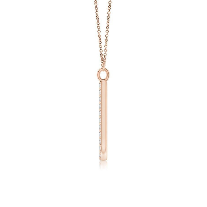 Moissanite Capital "J" Initial Necklaces Rose Gold