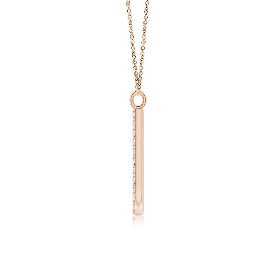 Micro Pavé letter J lab grown diamond initial pendant in rose gold