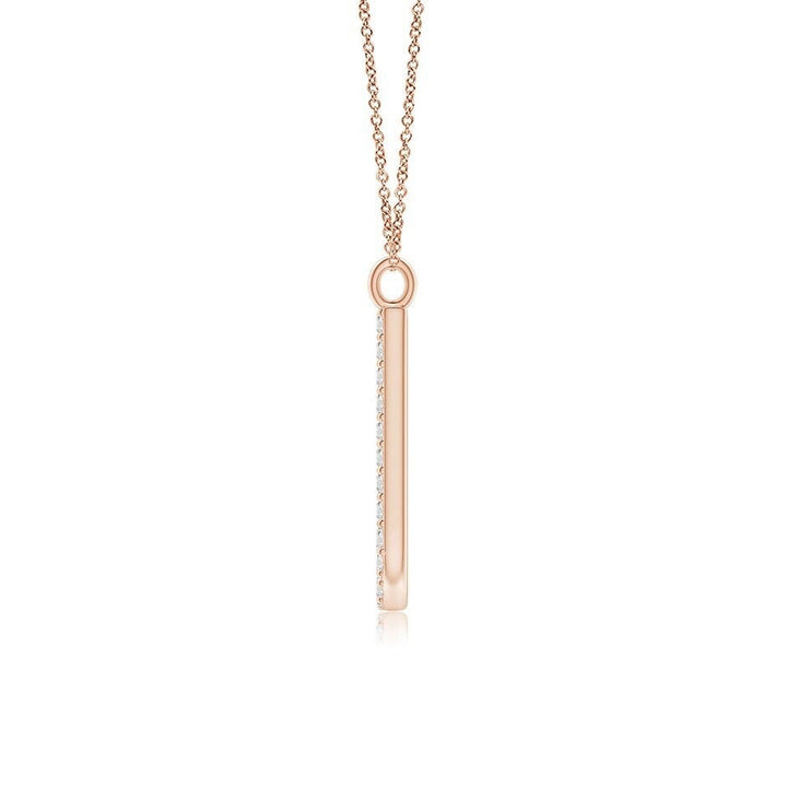 Micro Pavé letter J lab grown diamond initial pendant in rose gold