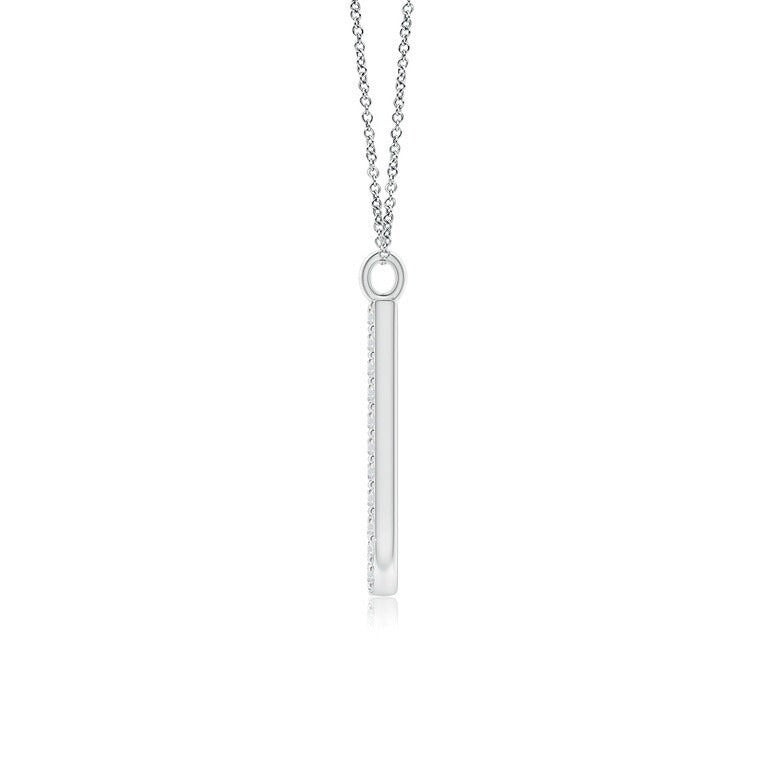 Micro Pavé letter J lab grown diamond initial pendant in white gold