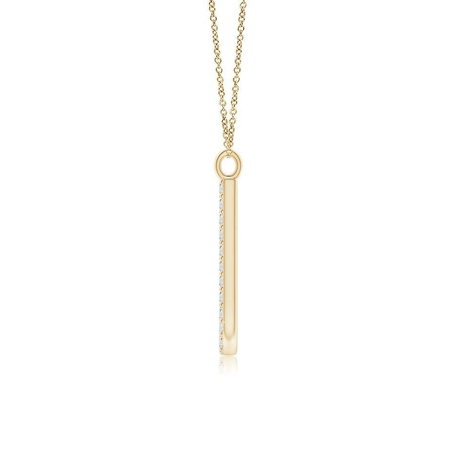 Micro Pavé letter J lab grown diamond initial pendant in yellow gold