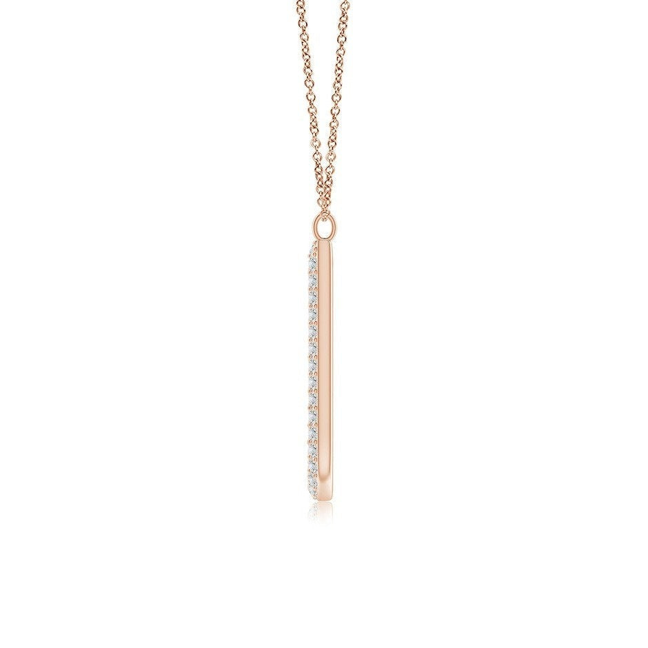 Double Row letter J lab grown diamond initial pendant in rose gold