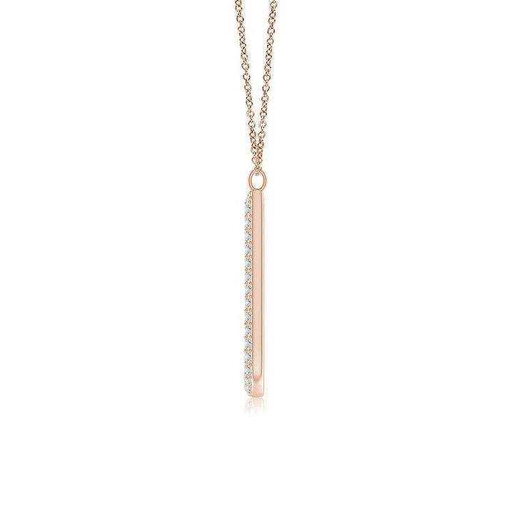 Double Row letter J lab grown diamond initial pendant in rose gold