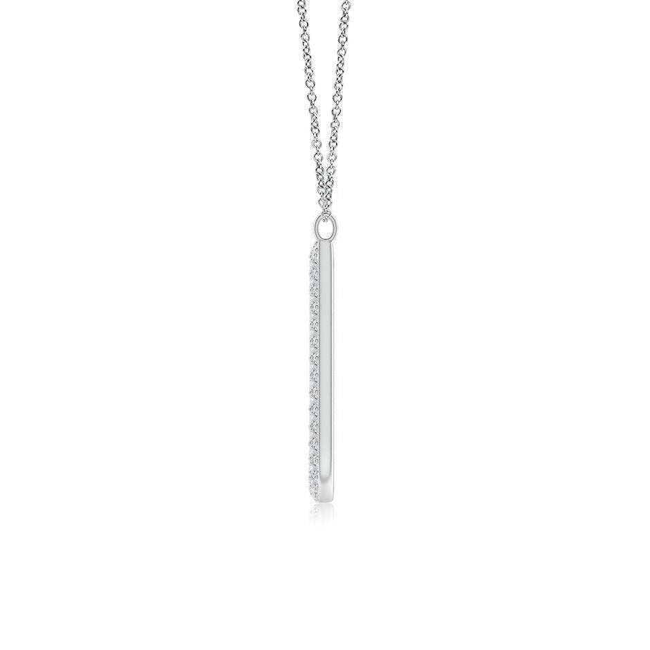 Double Row letter J lab grown diamond initial pendant in white gold