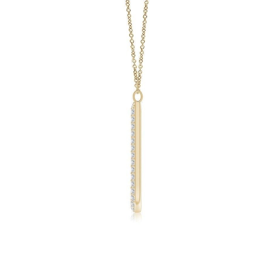 Double Row letter J lab grown diamond initial pendant in yellow gold
