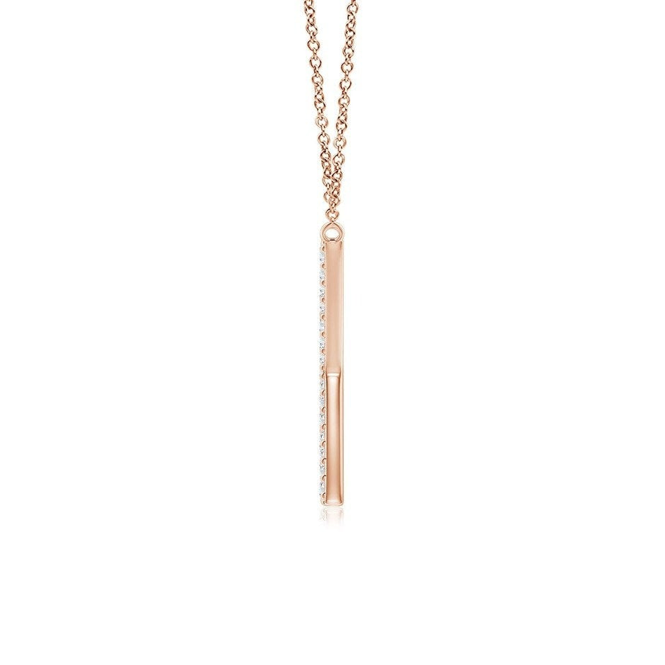 Pavé letter K lab grown diamond initial pendant in rose gold