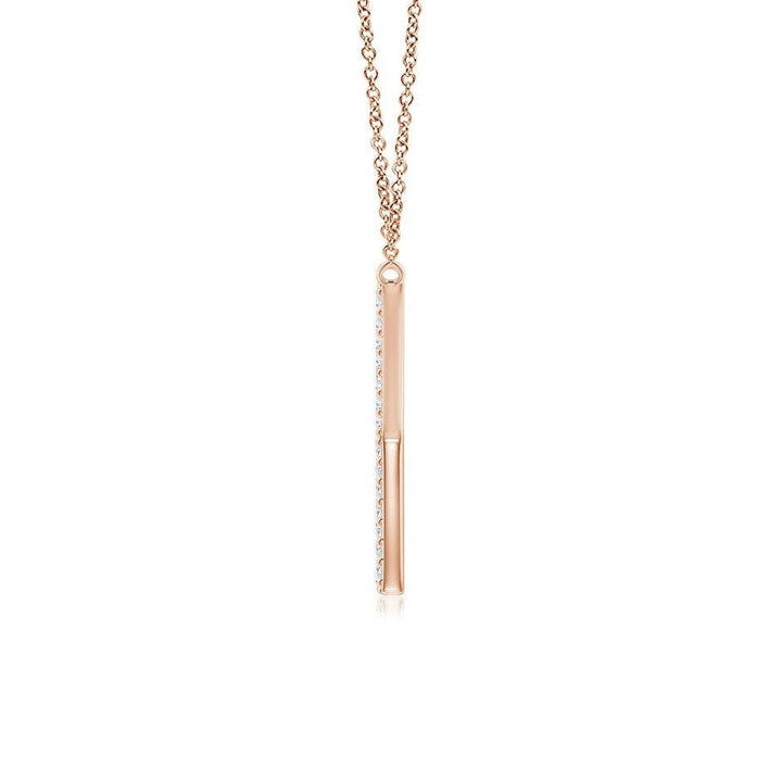Pavé letter K lab grown diamond initial pendant in rose gold