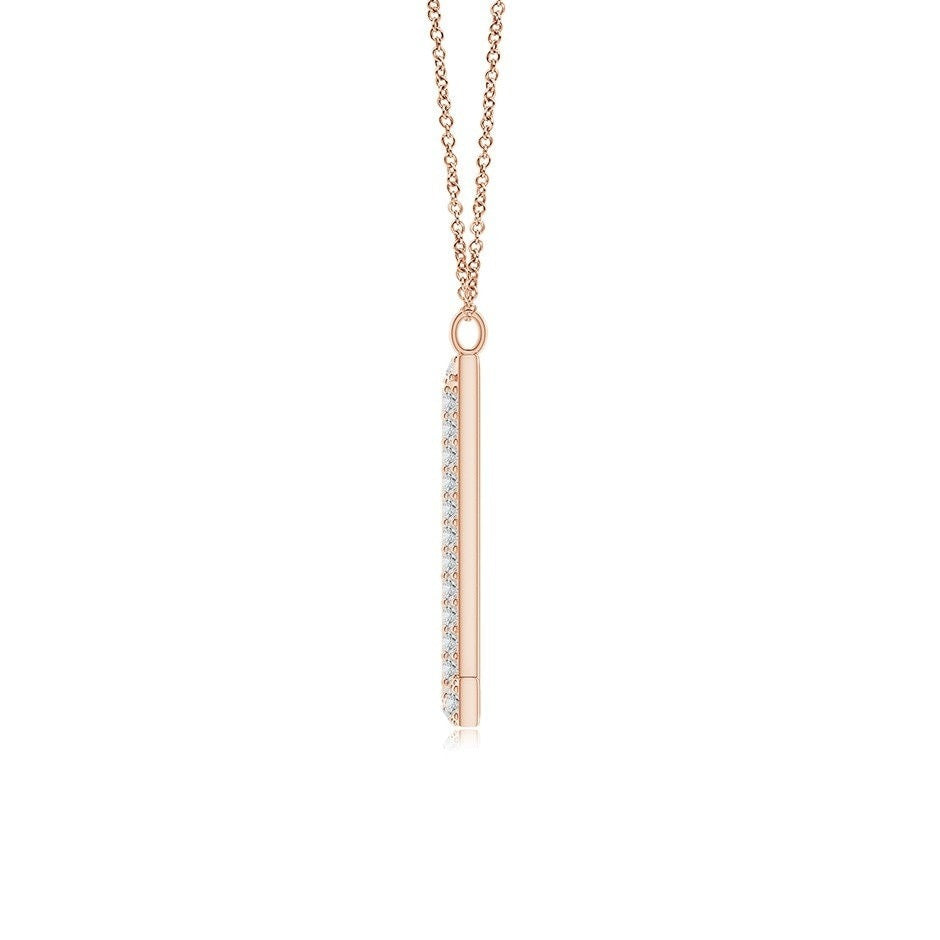 Double Row letter L lab grown diamond initial pendant in rose gold