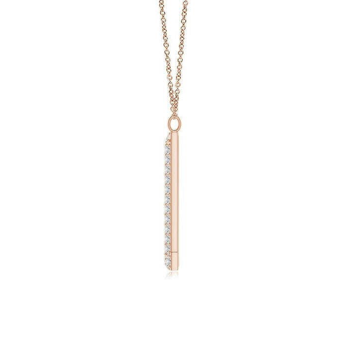 Double Row letter L lab grown diamond initial pendant in rose gold