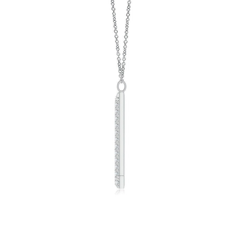 Double Row letter L lab grown diamond initial pendant in white gold