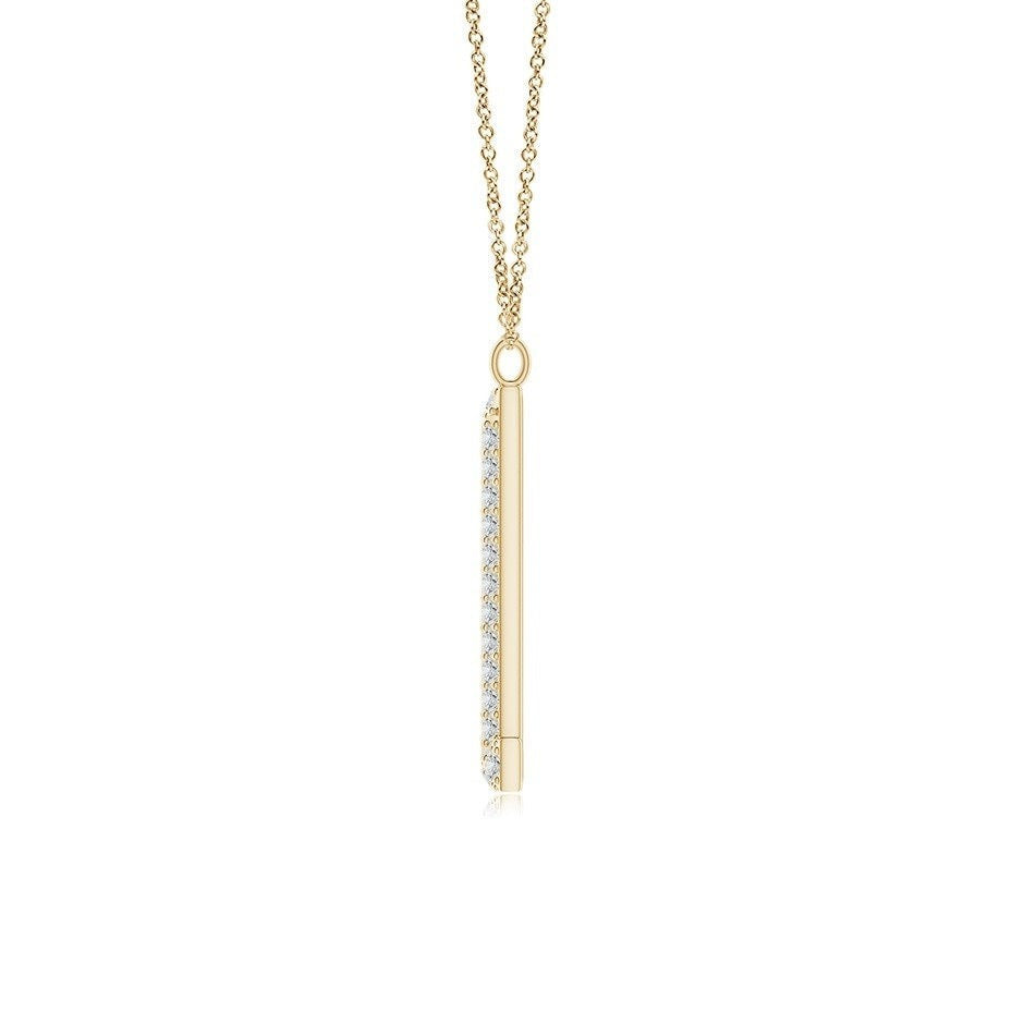 Double Row letter L lab grown diamond initial pendant in yellow gold