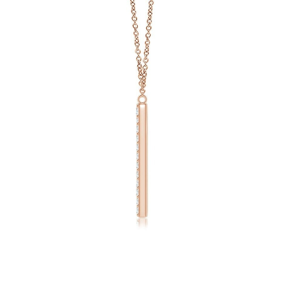 Pavé letter M lab grown diamond initial pendant in rose gold