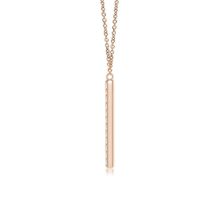 Pavé letter M lab grown diamond initial pendant in rose gold