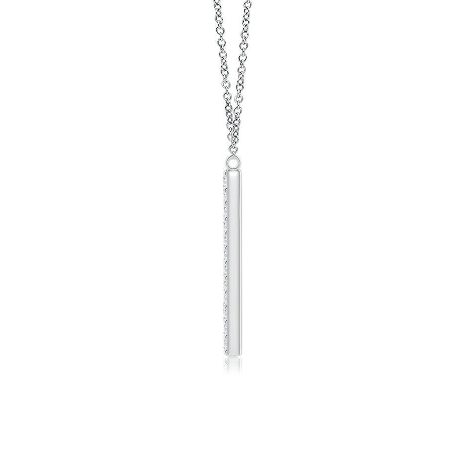Pavé letter M lab grown diamond initial pendant in white gold