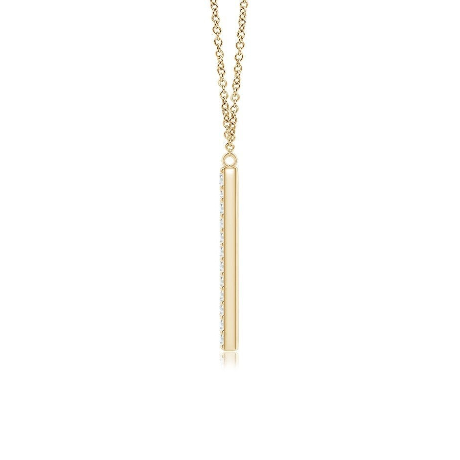 Pavé letter M lab grown diamond initial pendant in yellow gold