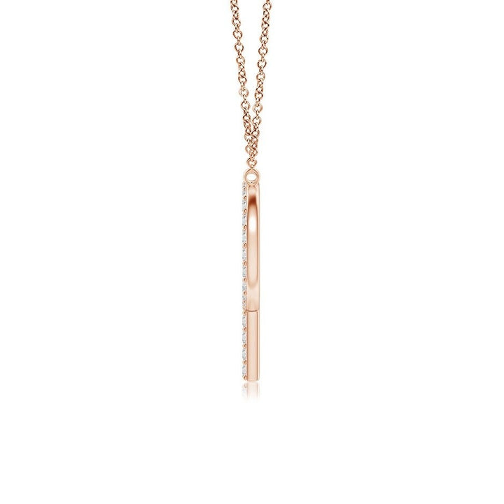 Moissanite Capital "P" Initial Necklaces Rose Gold