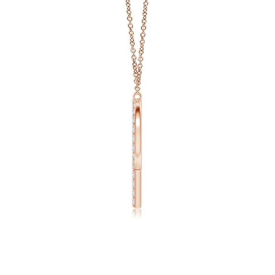 Pavé letter P lab grown diamond initial pendant in rose gold
