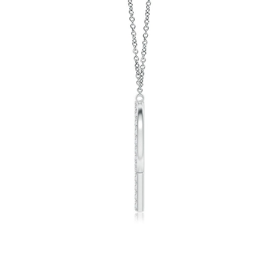 Pavé letter P lab grown diamond initial pendant in white gold