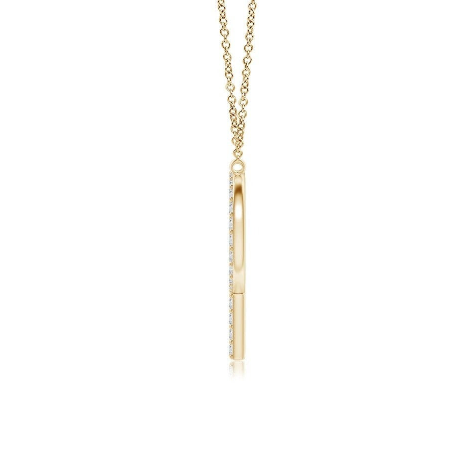 Pavé letter P lab grown diamond initial pendant in yellow gold