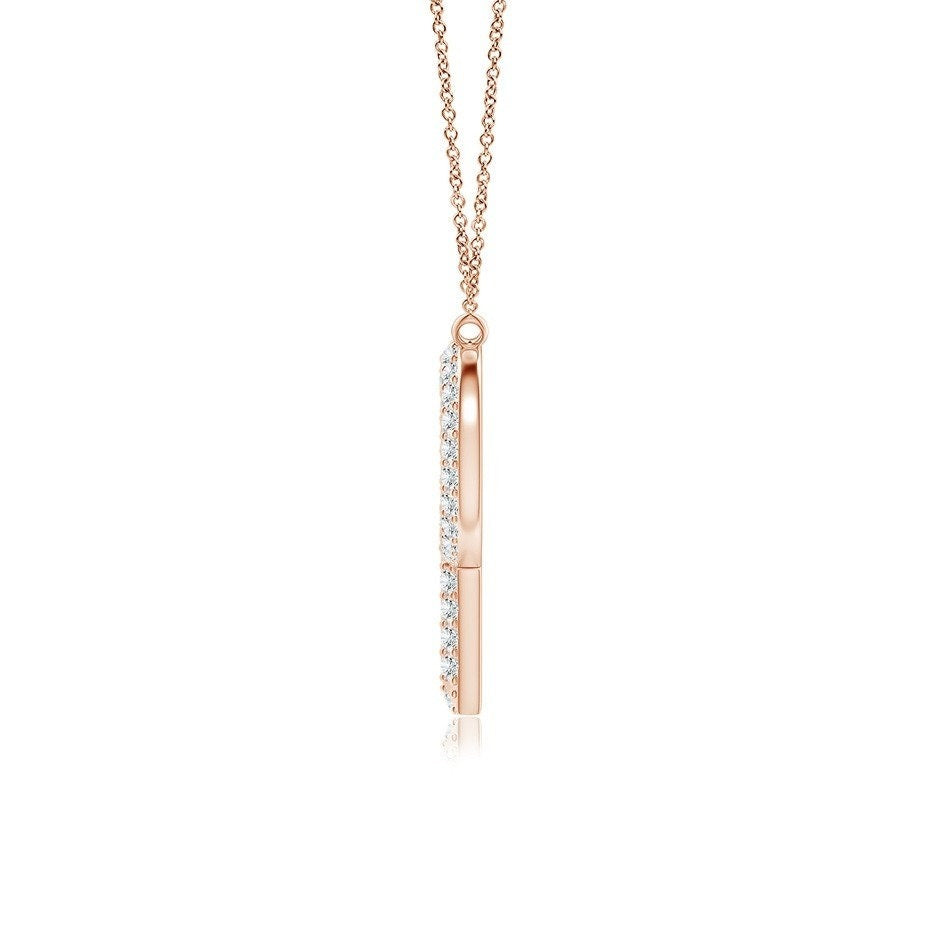 Double Row letter P lab grown diamond initial pendant in rose gold