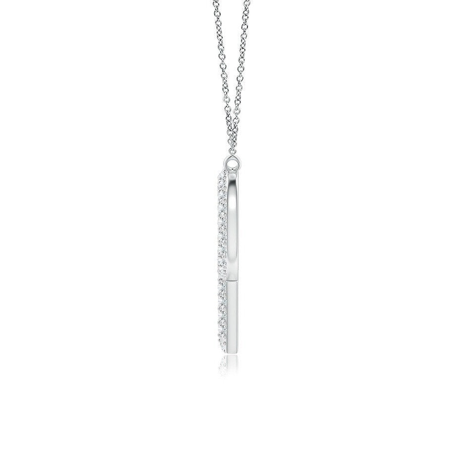 Double Row letter P lab grown diamond initial pendant in white gold