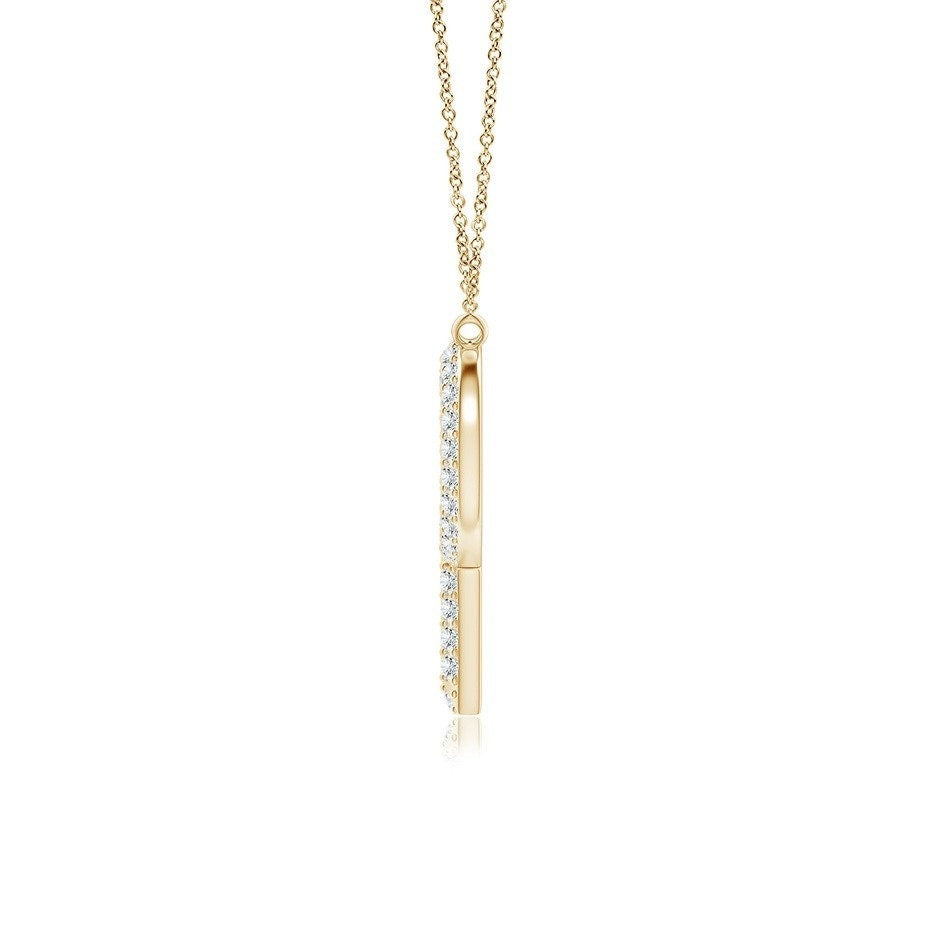 Double Row letter P lab grown diamond initial pendant in yellow gold