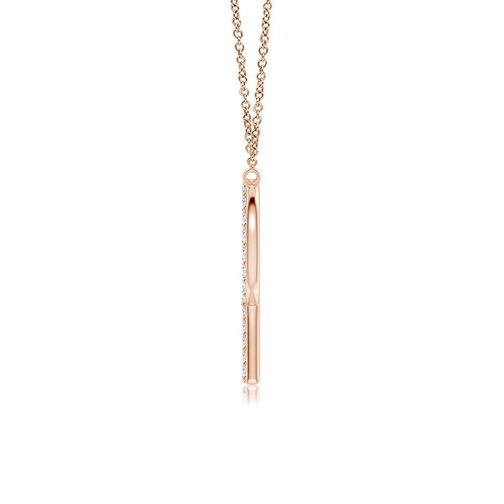 Moissanite Capital "R" Initial Necklaces Rose Gold