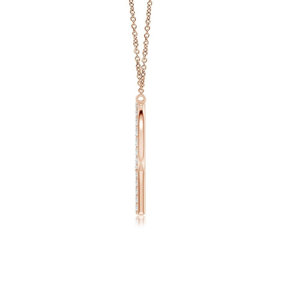 Pavé letter R lab grown diamond initial pendant in rose gold