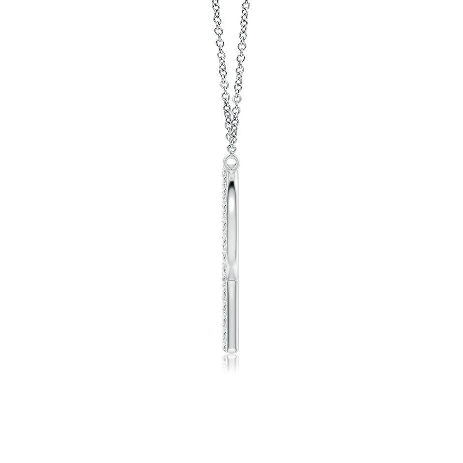 Pavé letter R lab grown diamond initial pendant in white gold