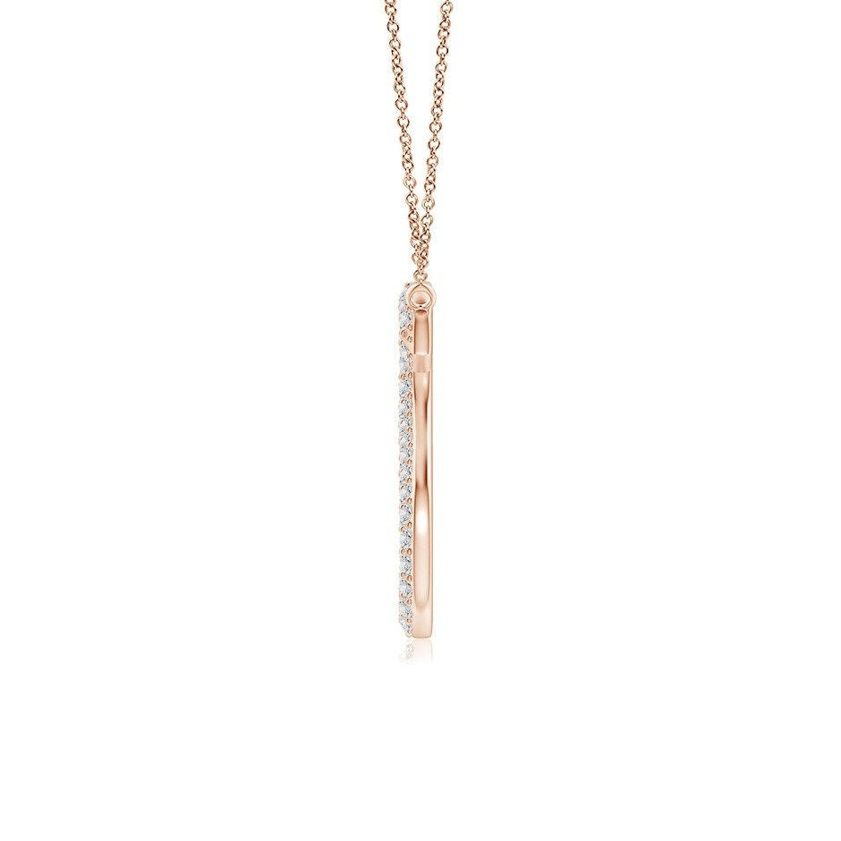 Double Row letter S lab grown diamond initial pendant in rose gold